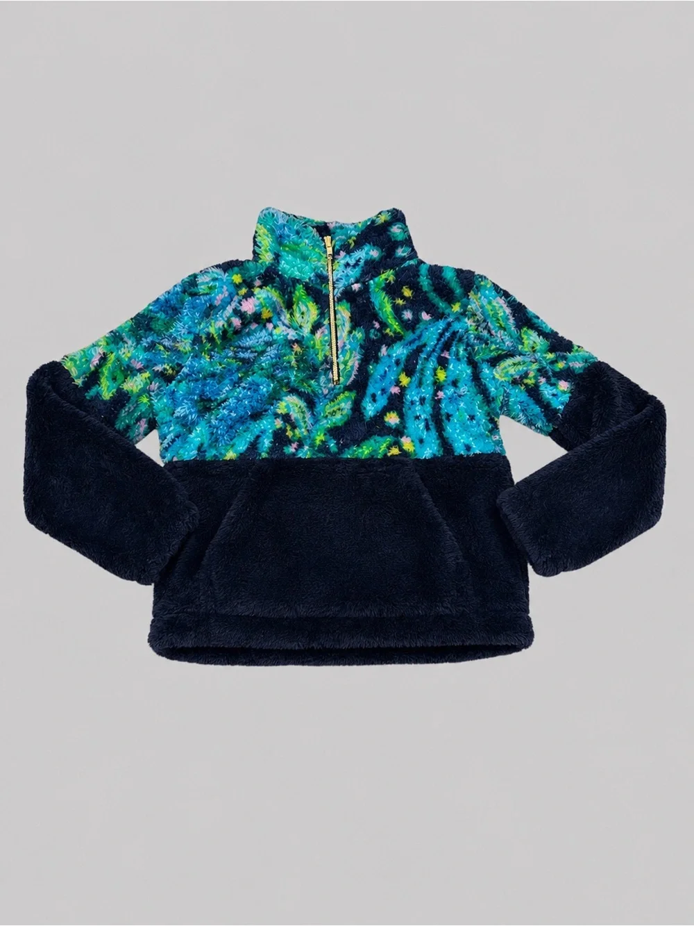 Lilly Pulitzer Quarter Zip Long Sleeve Keala Sherpa Popover Jacket